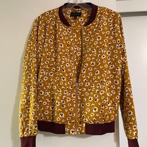 Mustard colored bomber jacket from Anthropology.